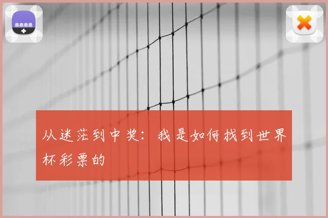 从迷茫到中奖：我是如何找到世界杯彩票的
