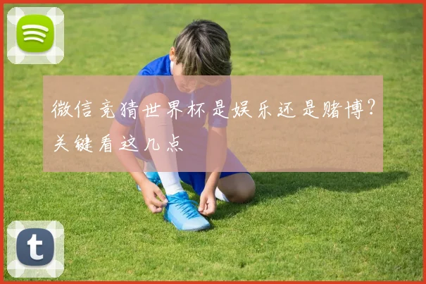 微信竞猜世界杯是娱乐还是赌博？关键看这几点